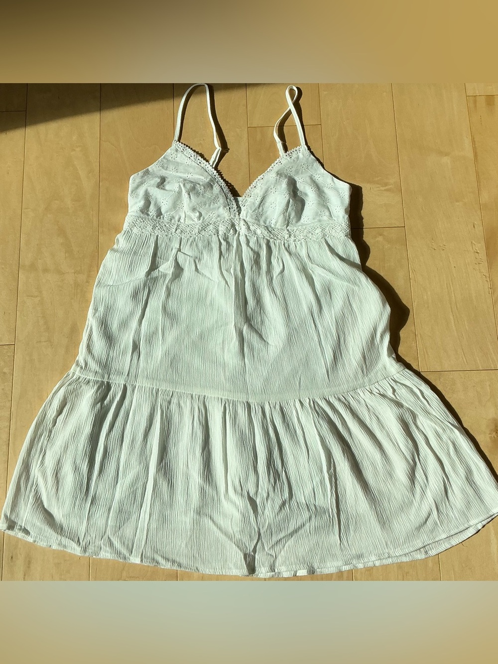 No Boundaries White/Cream Mini Sundress